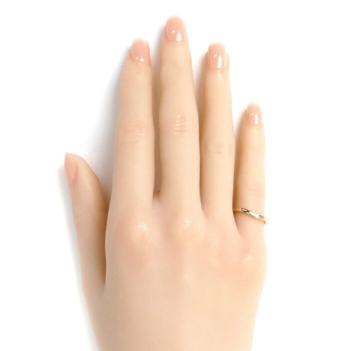 3PD Women's Wedding CARTIER K18PG Pink Pre-Owned 49 9 Ballerina Diamond dimension Ring Curve Gold B4098649 2.4g (Good)