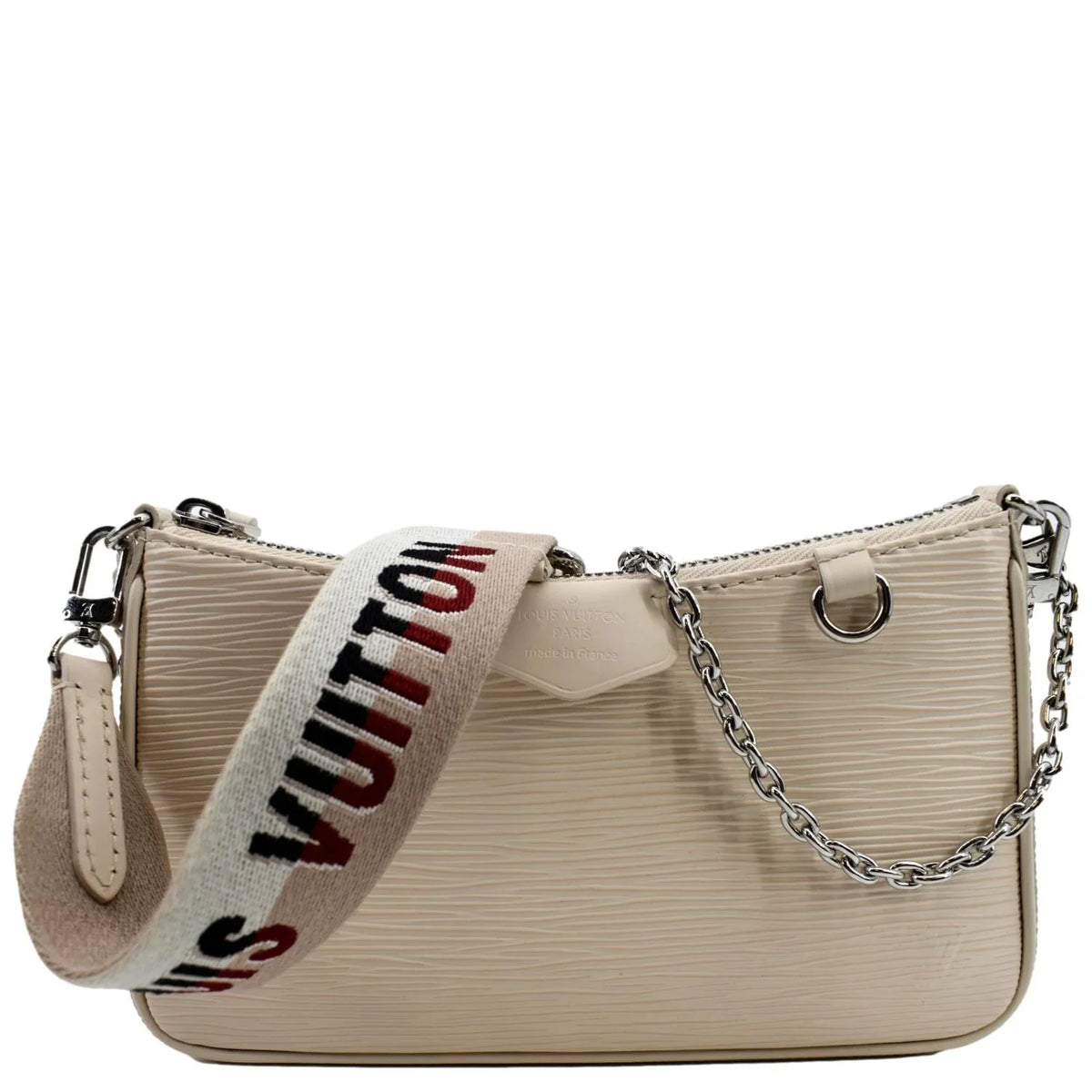 Easy Bag Leather Epi Cream Shoulder Strap Pouch On Pre-owned