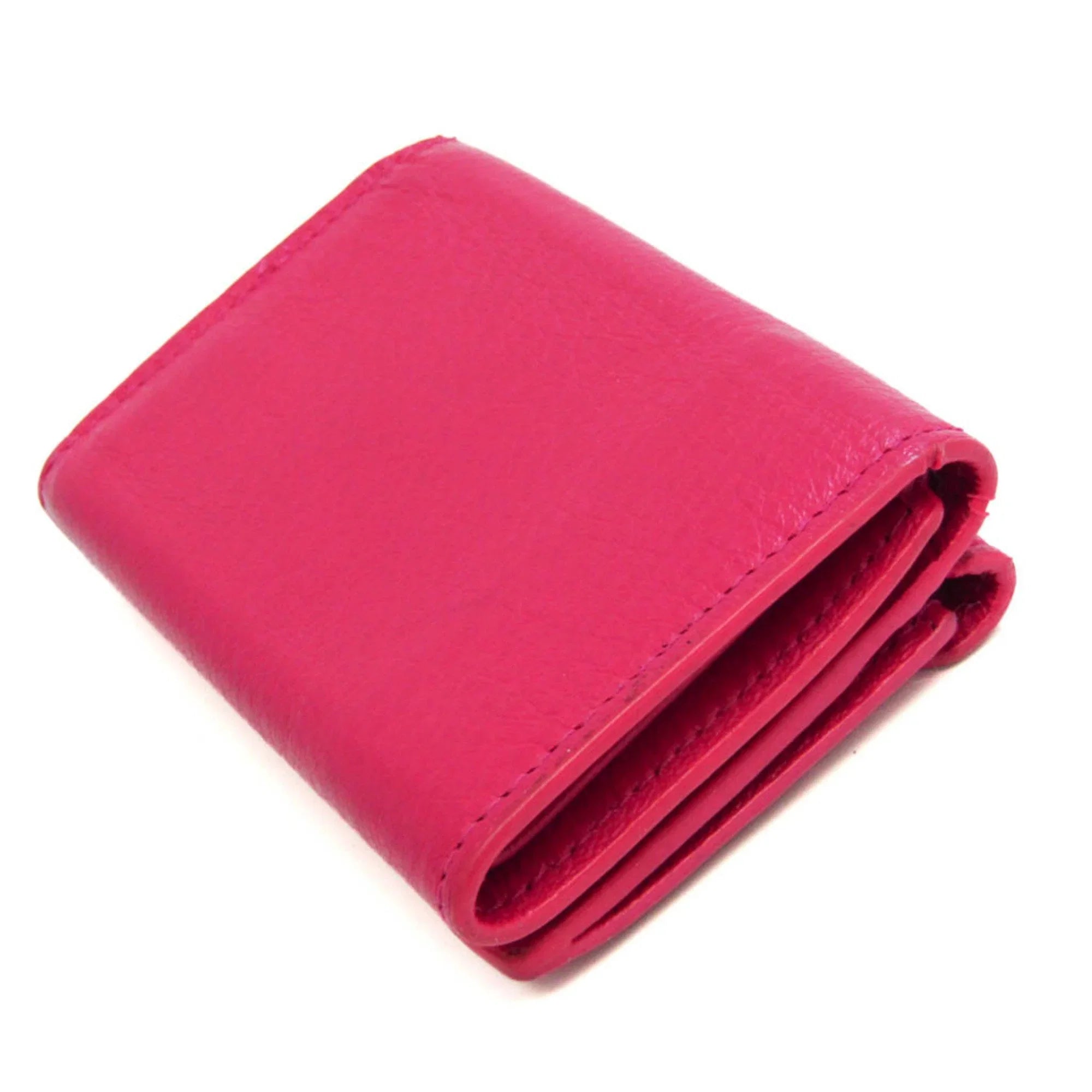 Wallet Women's (Good) Balenciaga Pink Papier Pre-Owned Leather (tri-fold) Mini 391446