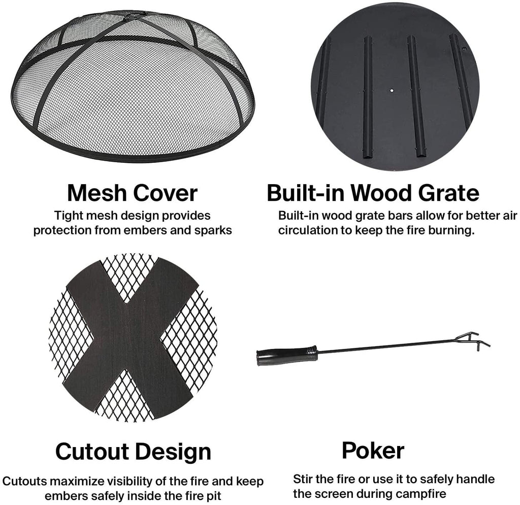 Portable Pit exterior Clover Fire Campfire & Burning Pit Wood Grill