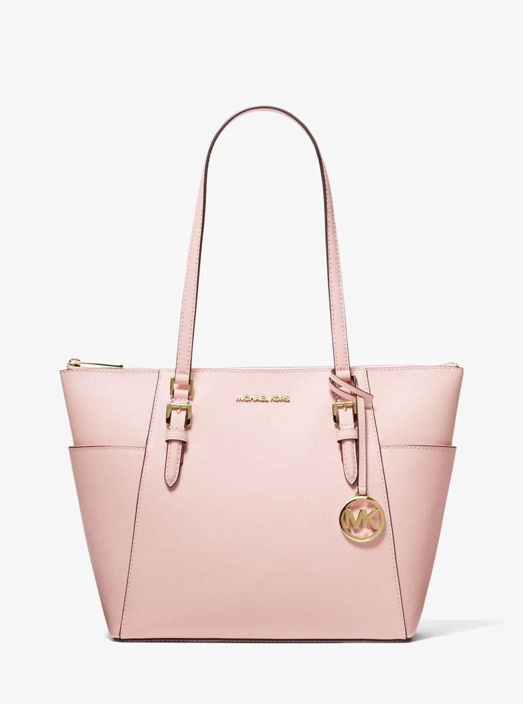 Kors Bag Handbag Female Solid), Charlotte Michael Zip Blush Signature Large (Powder Top Tote Leather