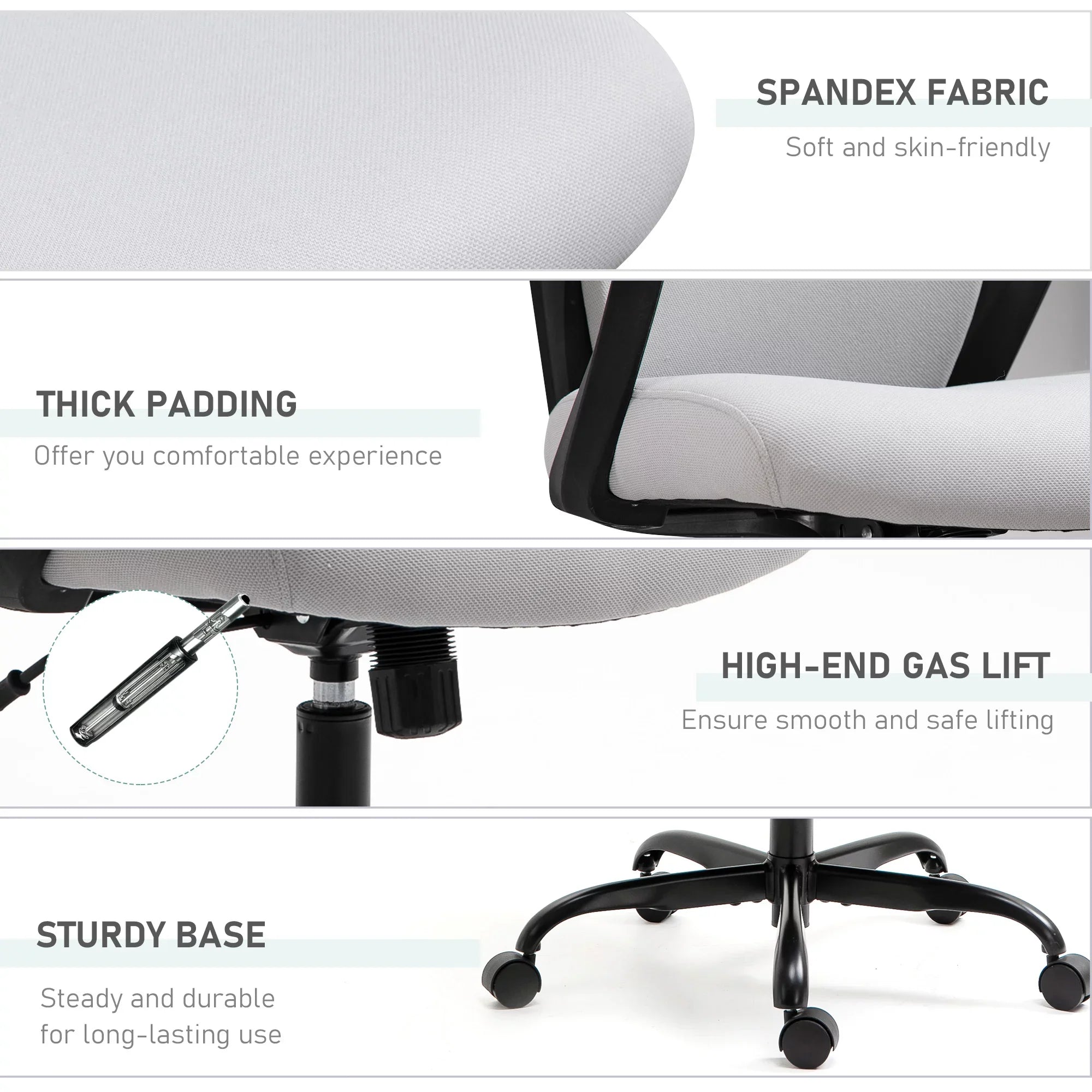 with lb. 26.75 Swivel Vinsetto Height, & Capacity, 275 Adjustable Chair Grey in Executive
