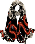 Skulls Hyjoy Long Scarves Scarf Shawl Lightweight for Women Girls Wrap Red Snakes Neck And Silk