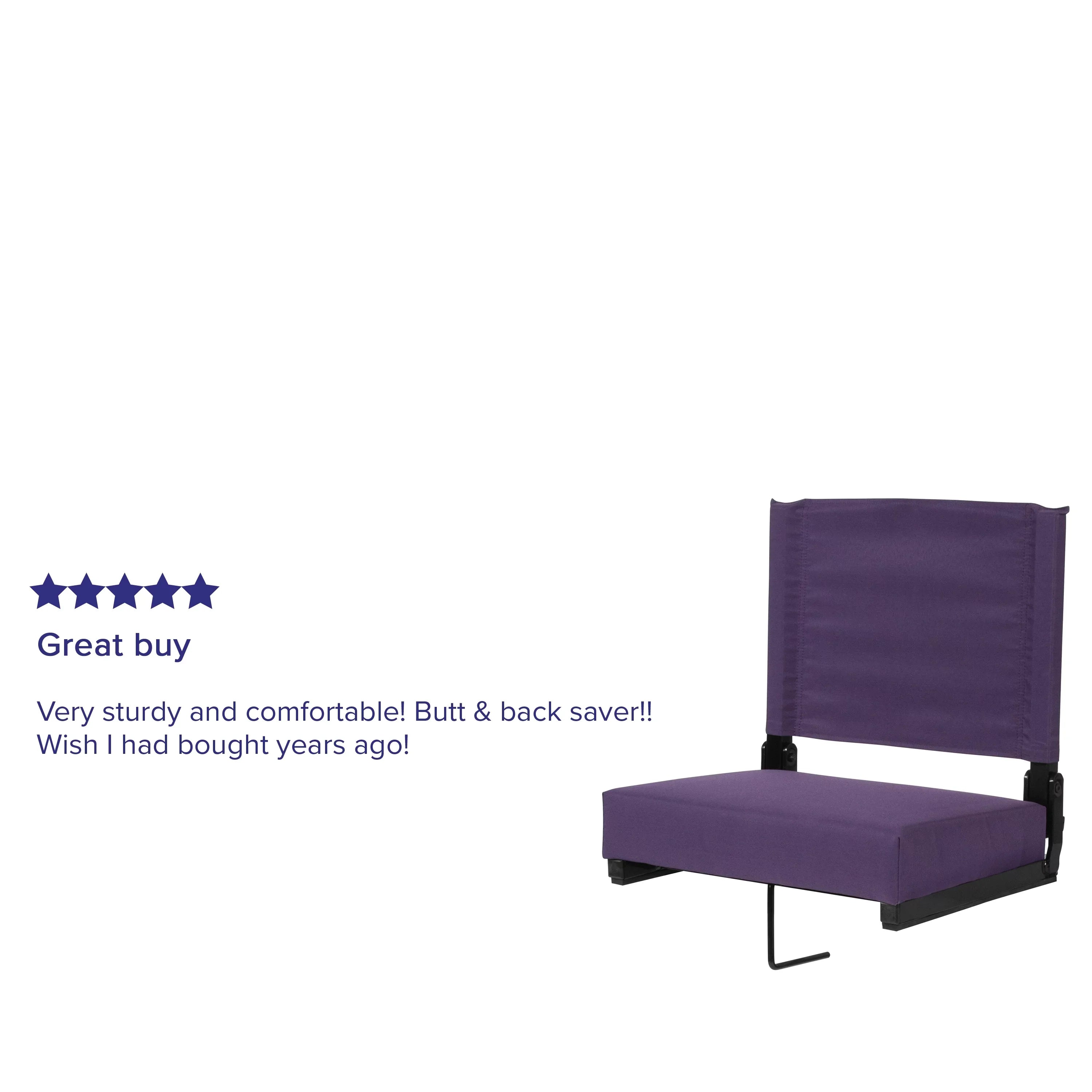 Lightweight of Stadium Set Chair 2 BizChair with 500 Dark lb. Seat, Ultra-Padded Purple Rated