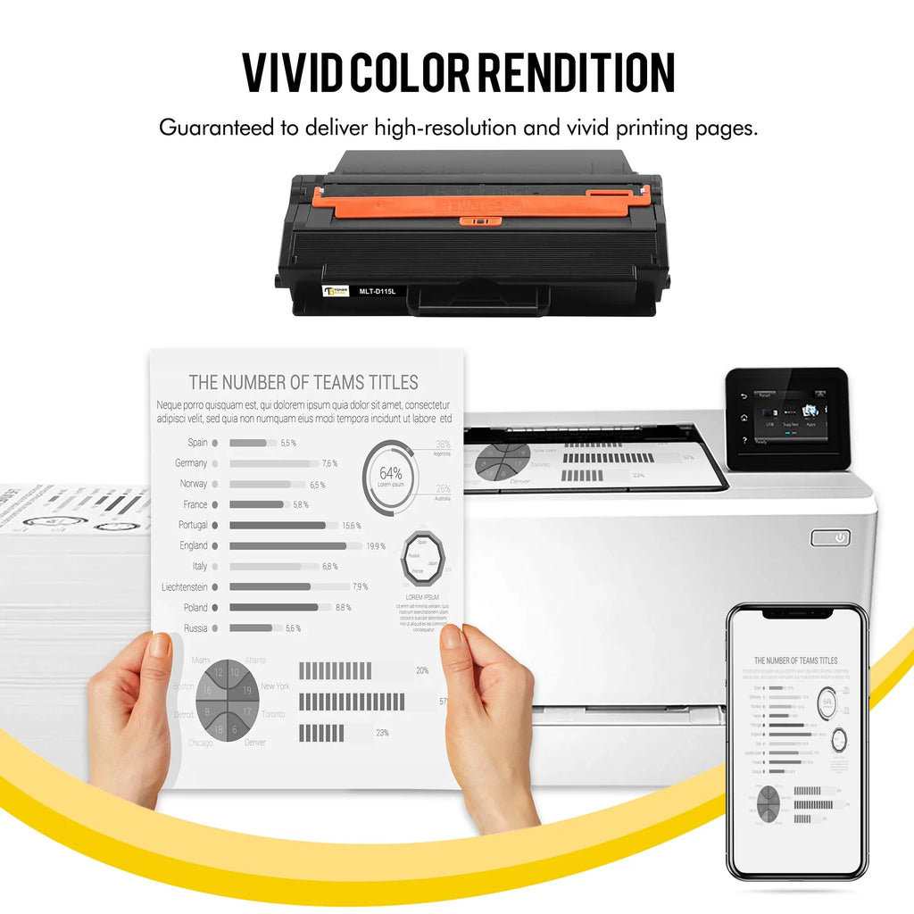 '-D115L -M2880FW -M2830DW Toner for -M2820DW 6 Fits Printer -M2620 Black 6-Pack with -M2870FW use 115L * Toner Xpress Samsung -M2670 Bank