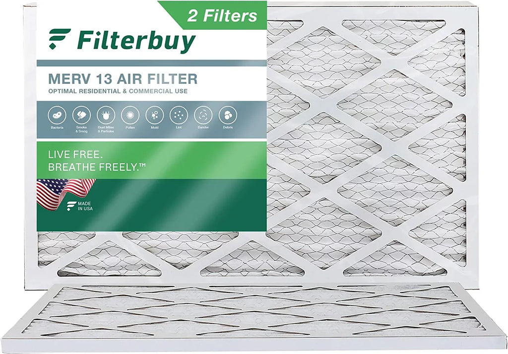 MERV 20x36x1 Furnace AC (2-Pack) Pleated Filters Filterbuy HVAC 13 Air