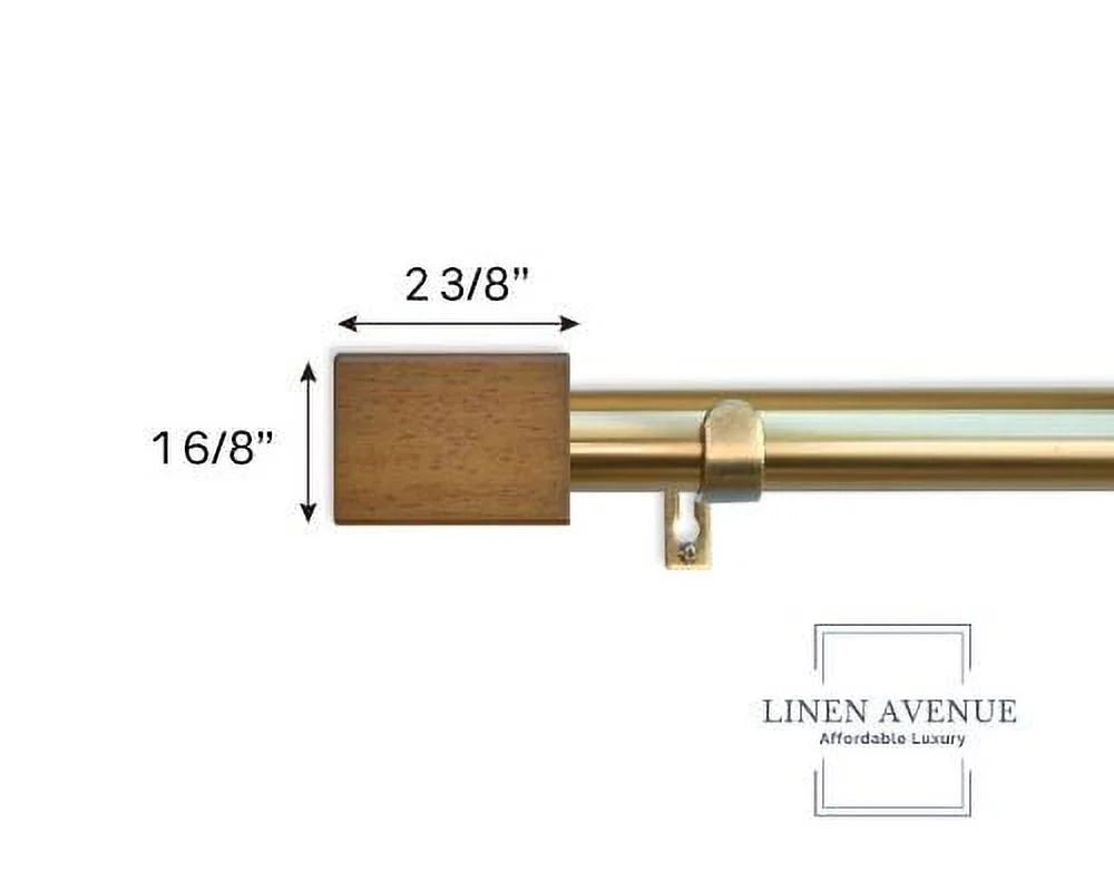 Rod Window Wood Set, 120-inch, Curtain Black to Rectangle Avenue Matte 66 Linen Single