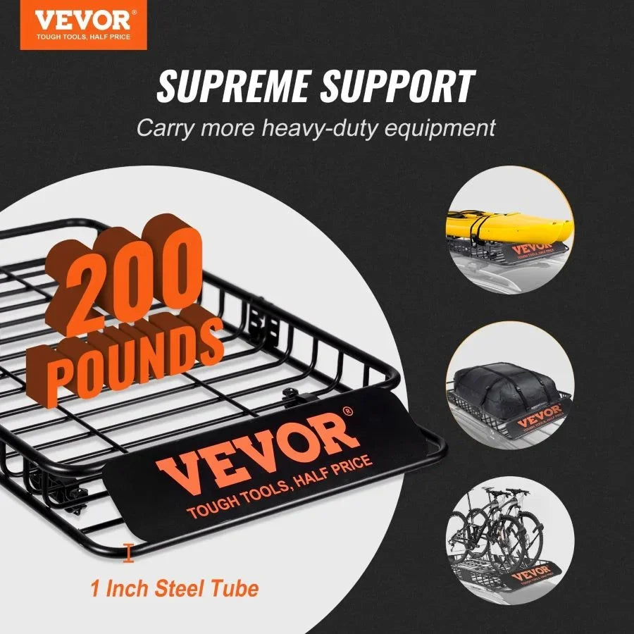 Truck, Rack Carrier Holder 200 Roof Basket, Heavy-duty x for LBS 6" Extension, SUV, x Luggage Capacity Rooftop with Basket, Universal Cargo Rack Vehicle 64" Cargo Roof 39" VEVOR