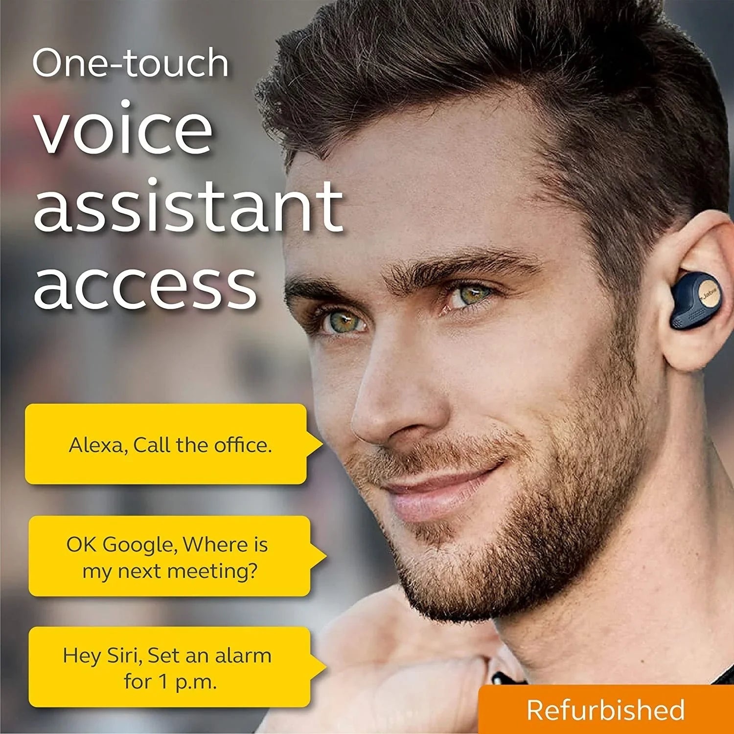 earphones mic - Active blue/copper wireless Restored (Refurbished) Jabra with Bluetooth - - 65t in-ear - Elite True