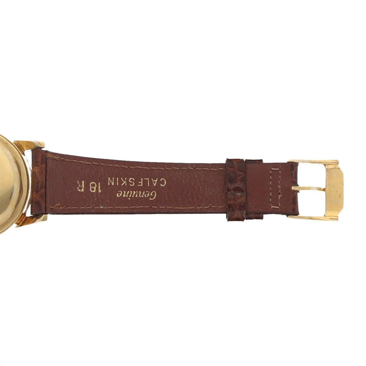 Gold Automatic Movado Chronometre 18k Leather Yellow Watch 34mm 1231 Wrist