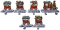 Train LuLu Train Approx 7 Hooks, 3 Decor, 5 Strong Stocking 2D) (Combo Each Heavy Rail Engine lb carts, 2D with Sturdy Holders, Beautiful & 100% Christmas Cast Weighs Hooks, Stocking Iron