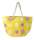 Paper Print Sailor Tote, Magid Yellow Straw Nautical