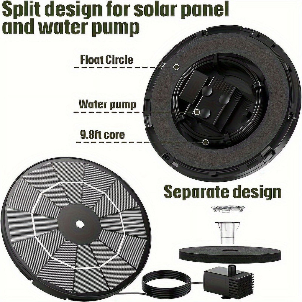 Nozzles, With 1pc Inch Pond, DIY Electric 9.8-Foot Plastic Bath Multiple Solar Kit Wires, Operation Bird Patio, Corded Garden, 7.08 Feature Powered Fountain liquid For 3.5W Solar exterior Upgraded Pump,