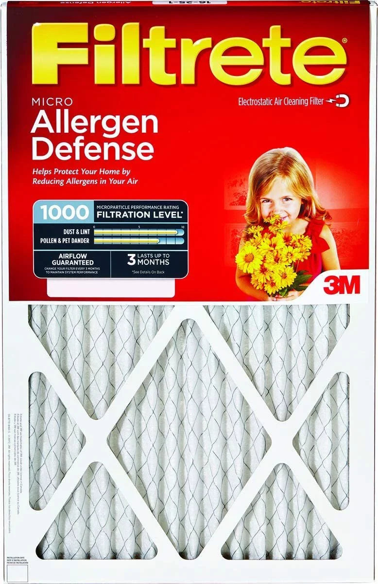 Furnace 16x25x Micro Allergen or 9801-2PK-HDW Pleated, Microfiber 3M Micron Defense Red Quantity 3 or - Filtrete Filter,