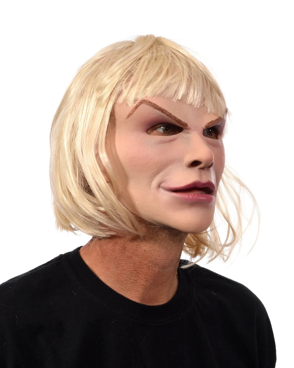 Face Latex Hair Blonde Mask Blonde with Woman attached Female