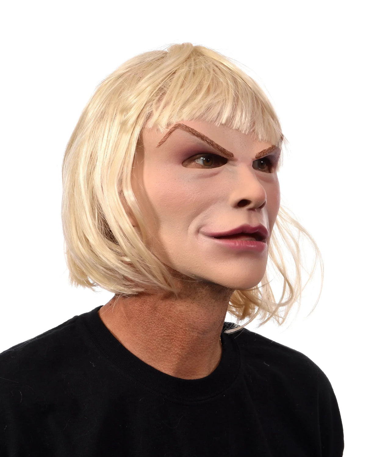 Face Latex Hair Blonde Mask Blonde with Woman attached Female