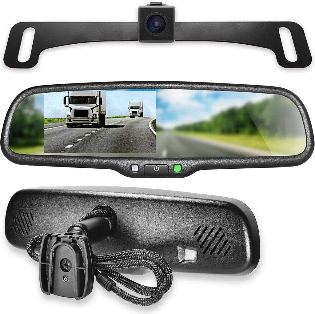 Car with 4.3” Screen Fit - + Camera Tailgaters View for 170° Moistureproof Universal Mirror Enhanced Backup Kit Rear Safety Master