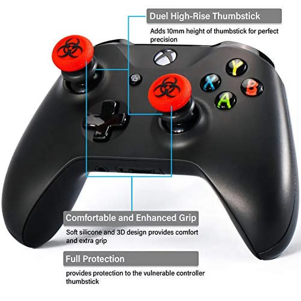 Silicone 3D Playrealm Series Extender Controller(BioH Shield X/S Sets for Rubber & Xbox Thumbstick & Red) Xbox Texture 2 Grip One
