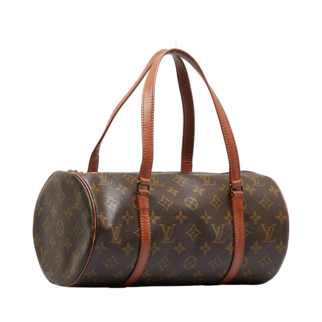 M51385 (Old) PVC Handbag Ladies Brown 30 Leather Monogram Papillon (Good) Pre-Owned