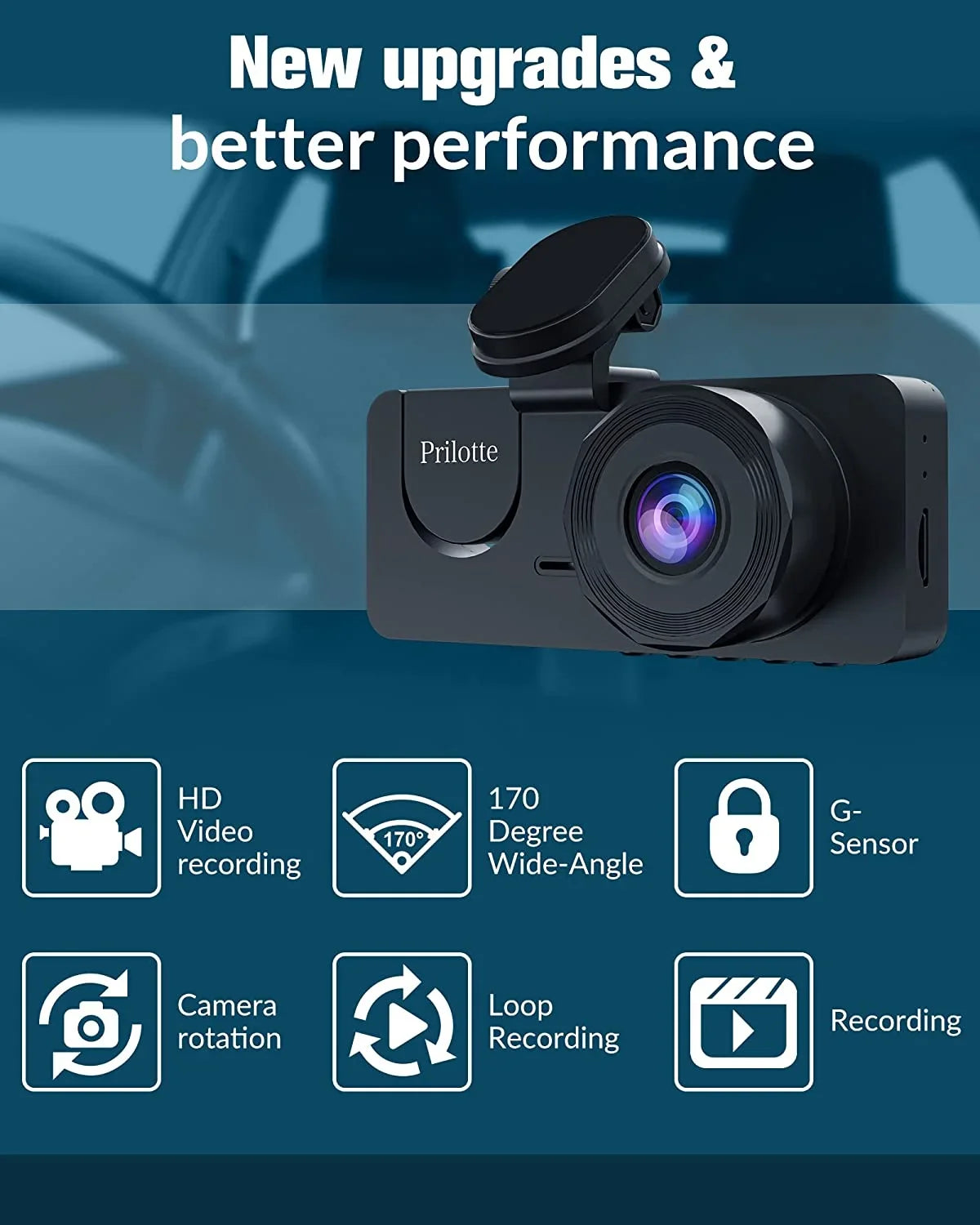 for Recording,24H Screen,,Loop Full 3 Mode Camera Dash Card,Built-in 32GB Night Cars Angle,2.0'' Channel with Vision,170°Wide Parking Inside,4K Cam Front Super and Rear Dash Free