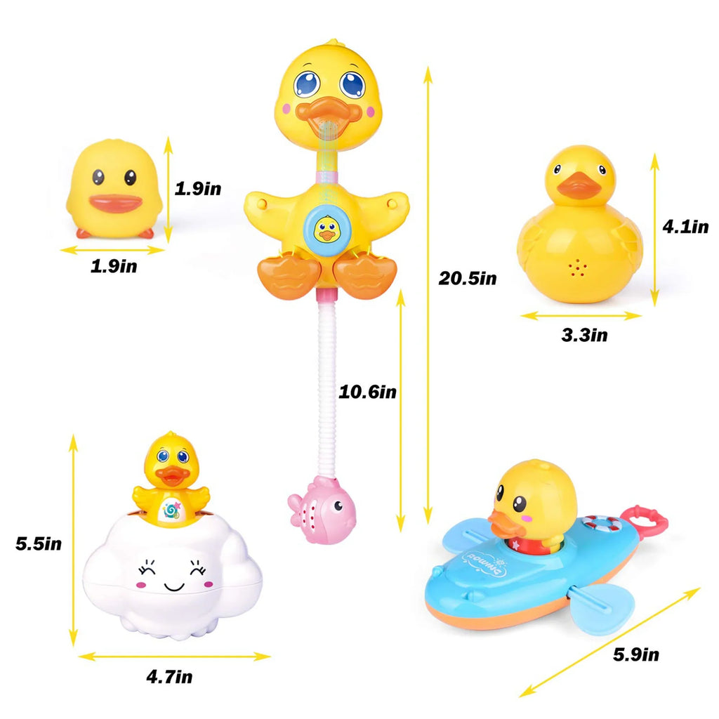 Boat, Bath Fun Toys, Gifts Fishing for Toys Bath Spray Bathtub liquid Toy, 9 Baby Little Toys Kids, Squirters, Pcs Bath for Best Duck Net, Kids
