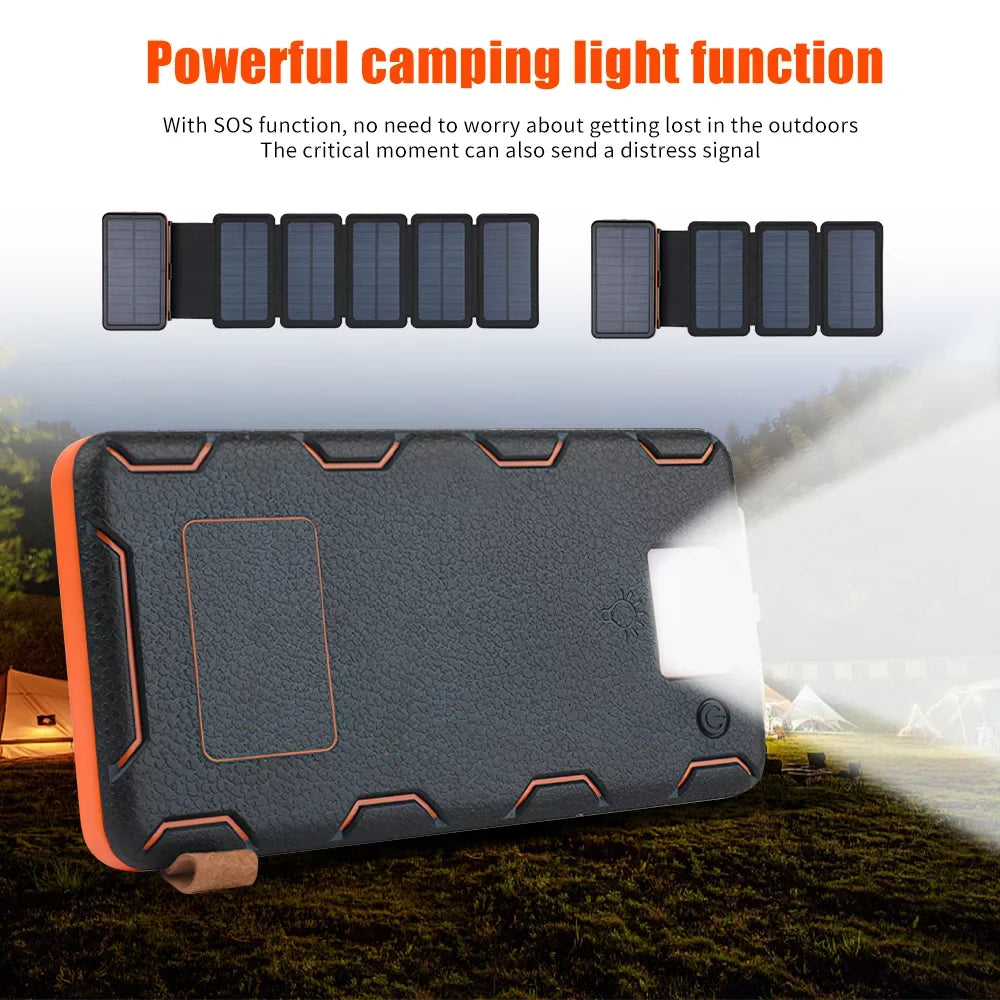 Outdoor Power Battery for Fast Bank, Phones, Tablets 26000mAh, Charge Portable Charger Solar Pack