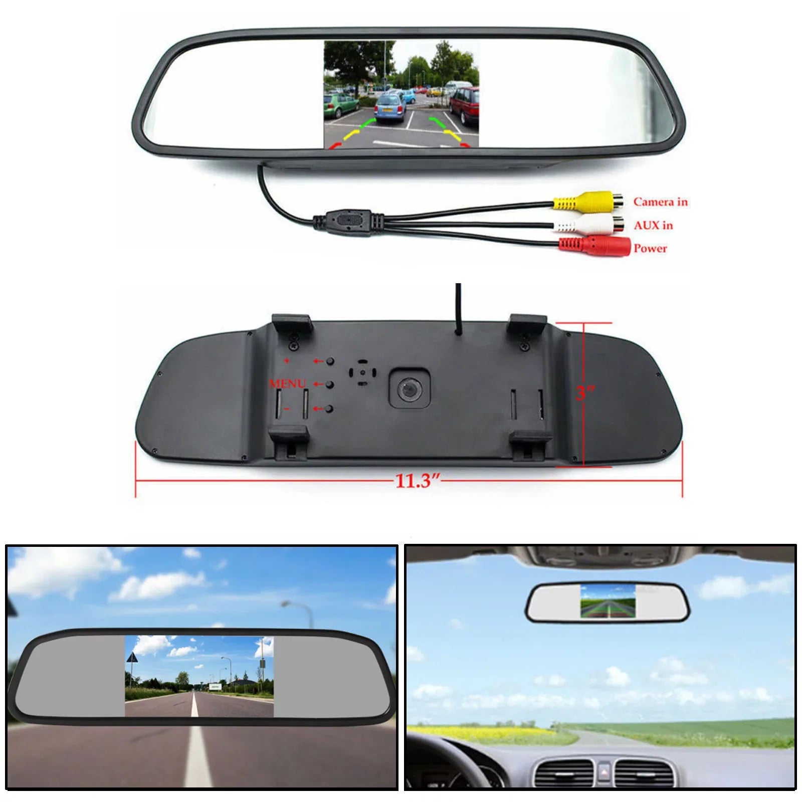 4.3inch Mirror Night Monitor Car Assist 4.3" Motor Genic Vision Parking