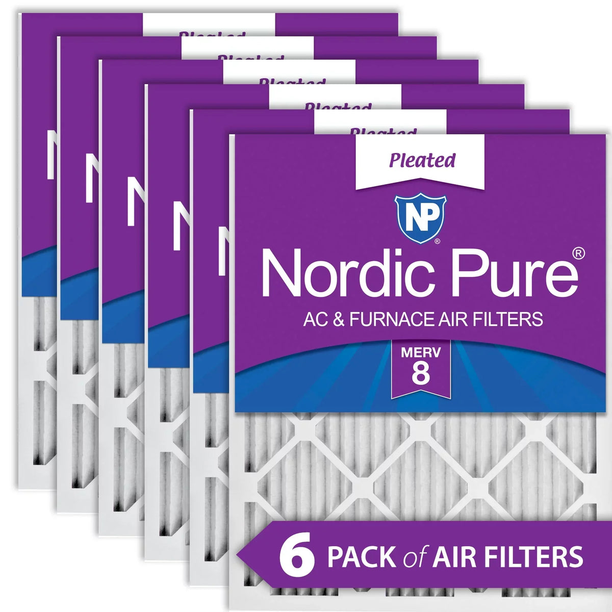 16x20x1 MERV 6 8 Air (15_1/2x19_1/2) Filters Pleated Pack