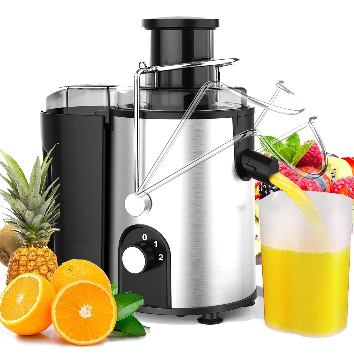Fruits Brush Juicer Centrifugal Juice Catcher Vegetables High Machines Included and Anti-Drip - for & - Yield