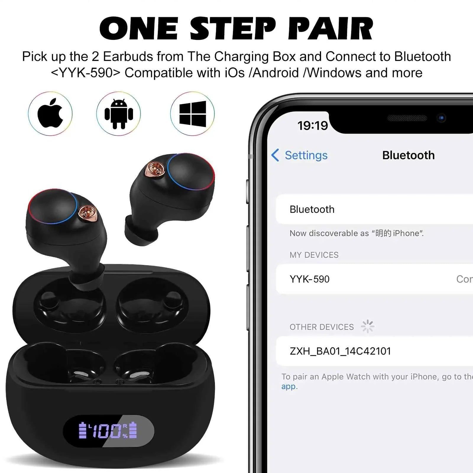Charging UrbanX Moisture Black, + 5.2 Wireless Balanced, Yoga with Connection, IPX5 Smart Boost Bluetooth Bass Connect, Fits Lenovo Dual Earbuds Case, True Resistance, Bluetooth Tab