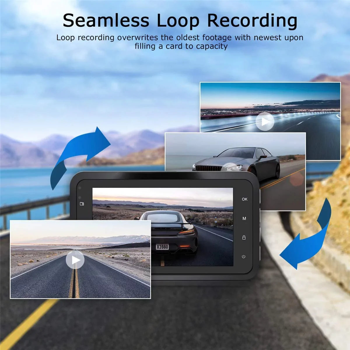 Dashboard G-Sensor Cars Camera Car 170 in for 1080P Cam with Display Angle Night Recorder Video Full Car 3.0" Dashcam Wide Camera Dash Vision
