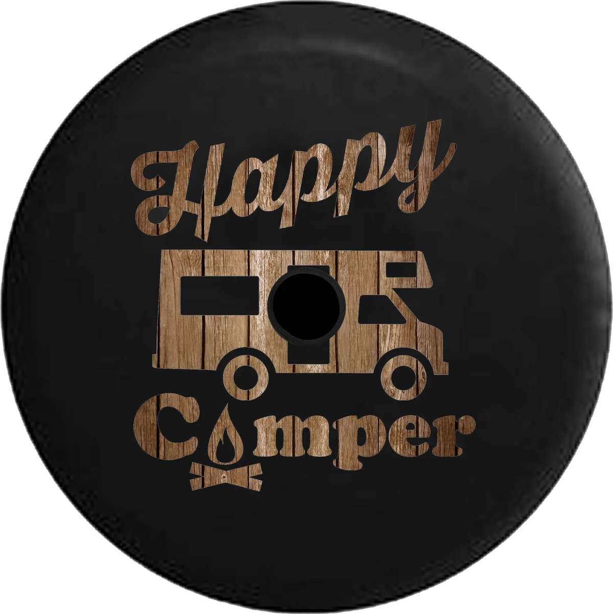 for Spare Camper Campfire 2019 Backup 33 Distressed 2018 Cover Camera Wood Jeep Happy Wrangler Tire JL RV RV Inch