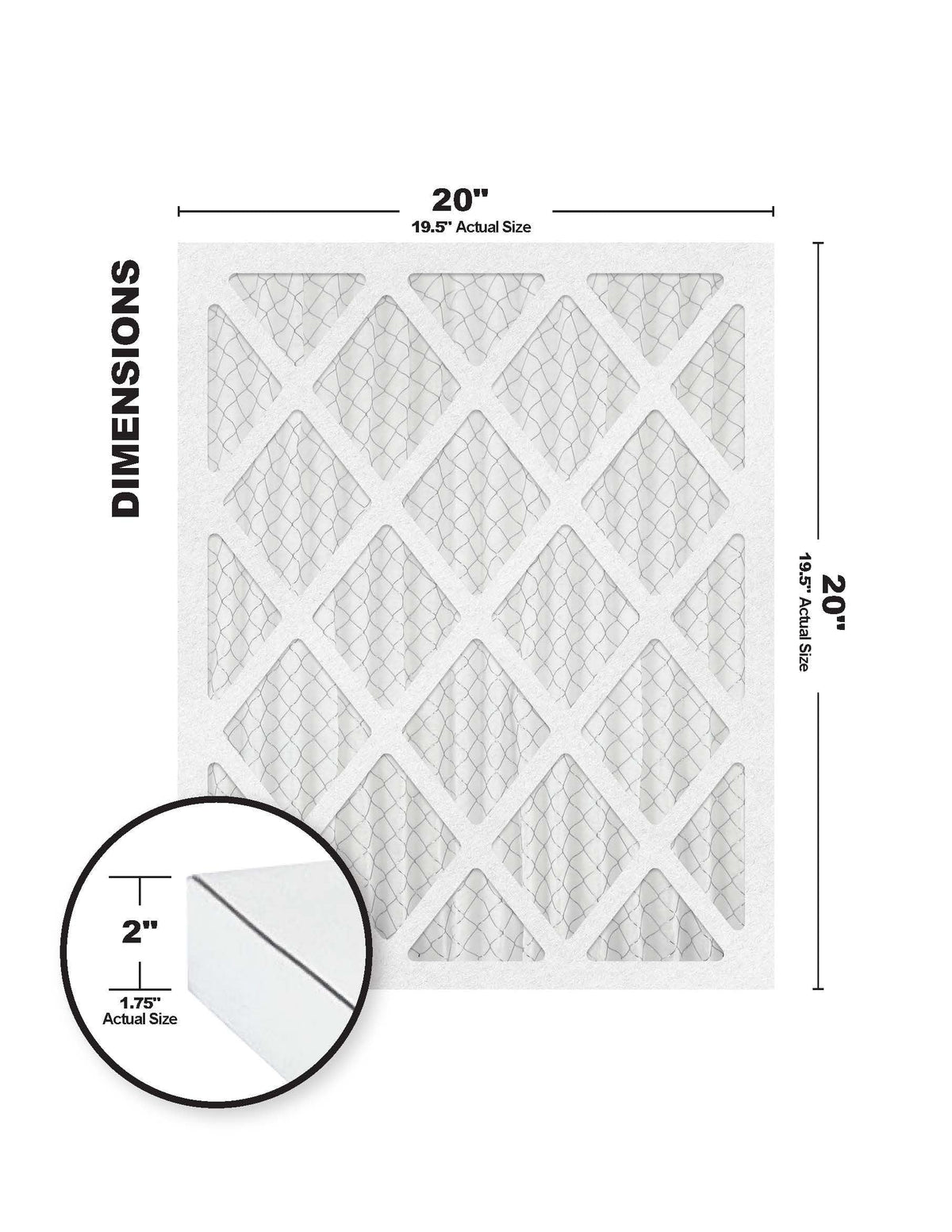 Filter 8 (4 20x20x2 Pack) Accumulair MERV Gold Air