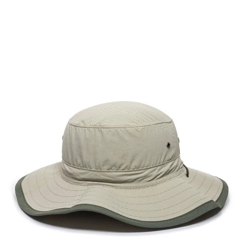 exterior Sunblock Cap Khaki Chin Cord Leather Hat BH-600 Explorer
