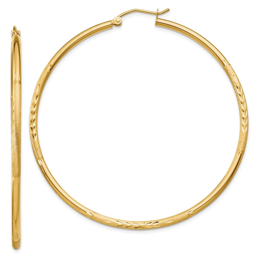 for Round Diamond-cut and 14kt Teens; Real Satin Adults Tube Earrings; and Men 2mm for Women and Yellow Gold Hoop
