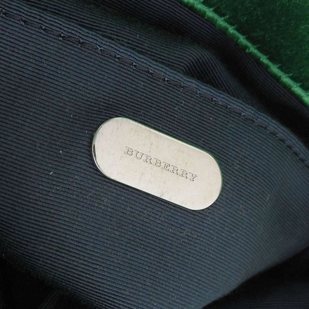 Pre-Owned silk viscose clutch bag New) pin bijou green Burberry rhinestone (Like