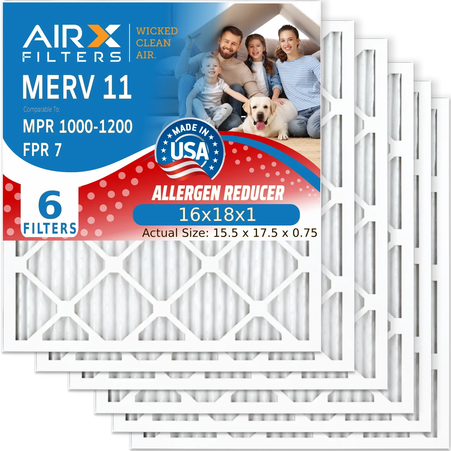 by . 16x18x1 Comparable 1200 16x18x1 Pleated Conditioner Filter Premium & Air 11 to Electrostatic Air Filters Furnace Pack 6 Made 1000, 7 Filter