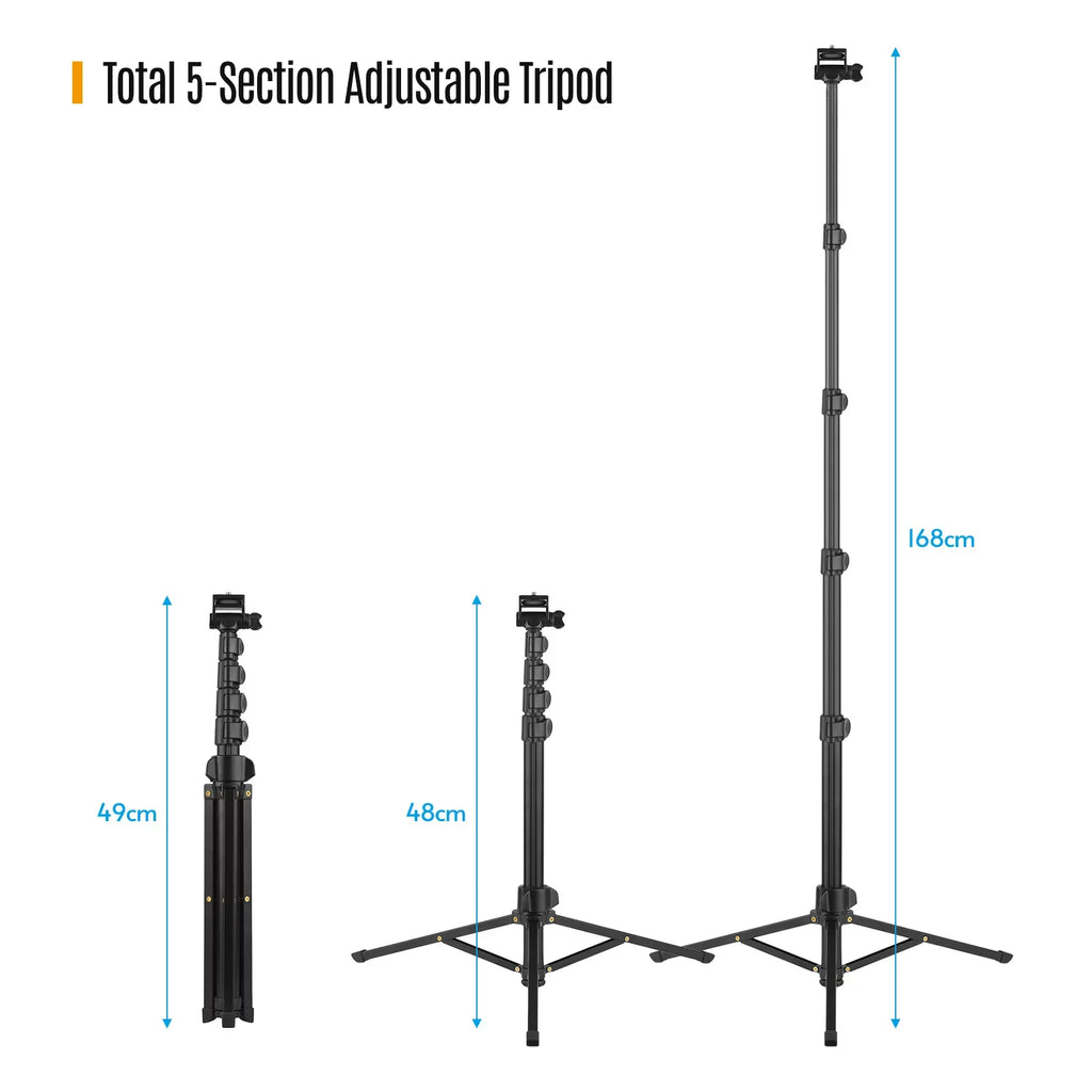 Supports 168cm/66in Phone Holder, Smartphones, and Selfie Phone Shutter Action Cameras, Remote - Stick Action 3KG, and Andoer for 2-in-1 Bracket, Tripod Includes Cameras up Camera Mirrorless and to