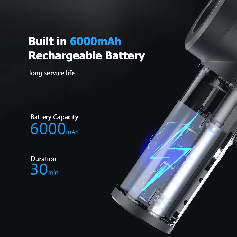 Light, Blower Air Air Duster 6000mAh Cordless Electric Computer Rechargeable Compressed Fast 50000RPM Keyboard with for Portable Duster, Charge Air
