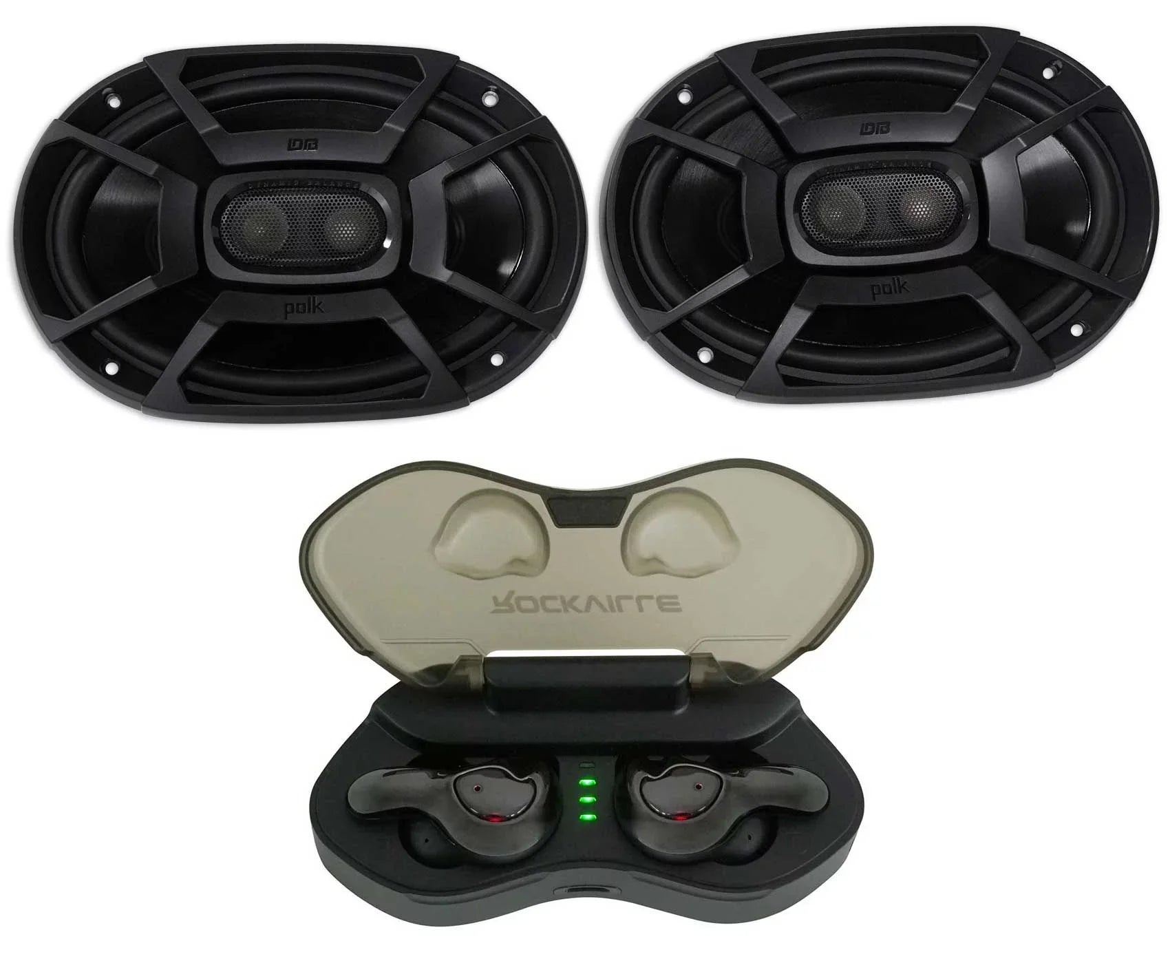 2) 450w DB692 Polk Audio 6X9" Audio Car Speakers+Cyberbuds Marine//Motorcycle