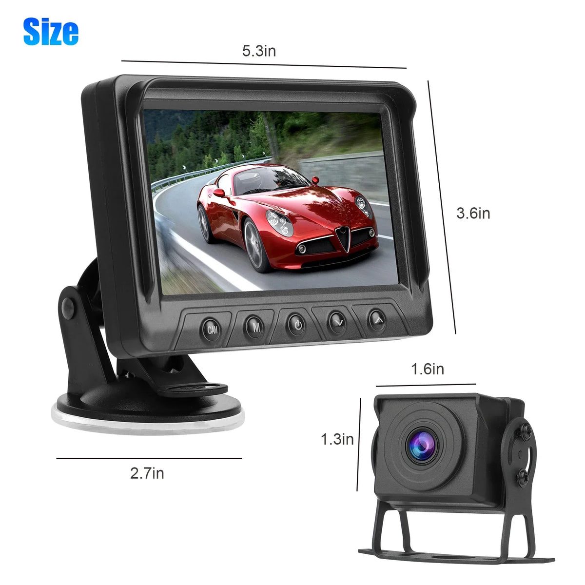 View Monitor Kit, Backup Monitor Reverse Night Waterproof TSV with Camera 1080P Rear Kit Vision, Camera