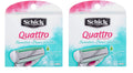 (Pack Quattro Allergenic Blade for 8 Cartridges, Count Hypo Sensitive Schick 2) Aloe Women of Refill