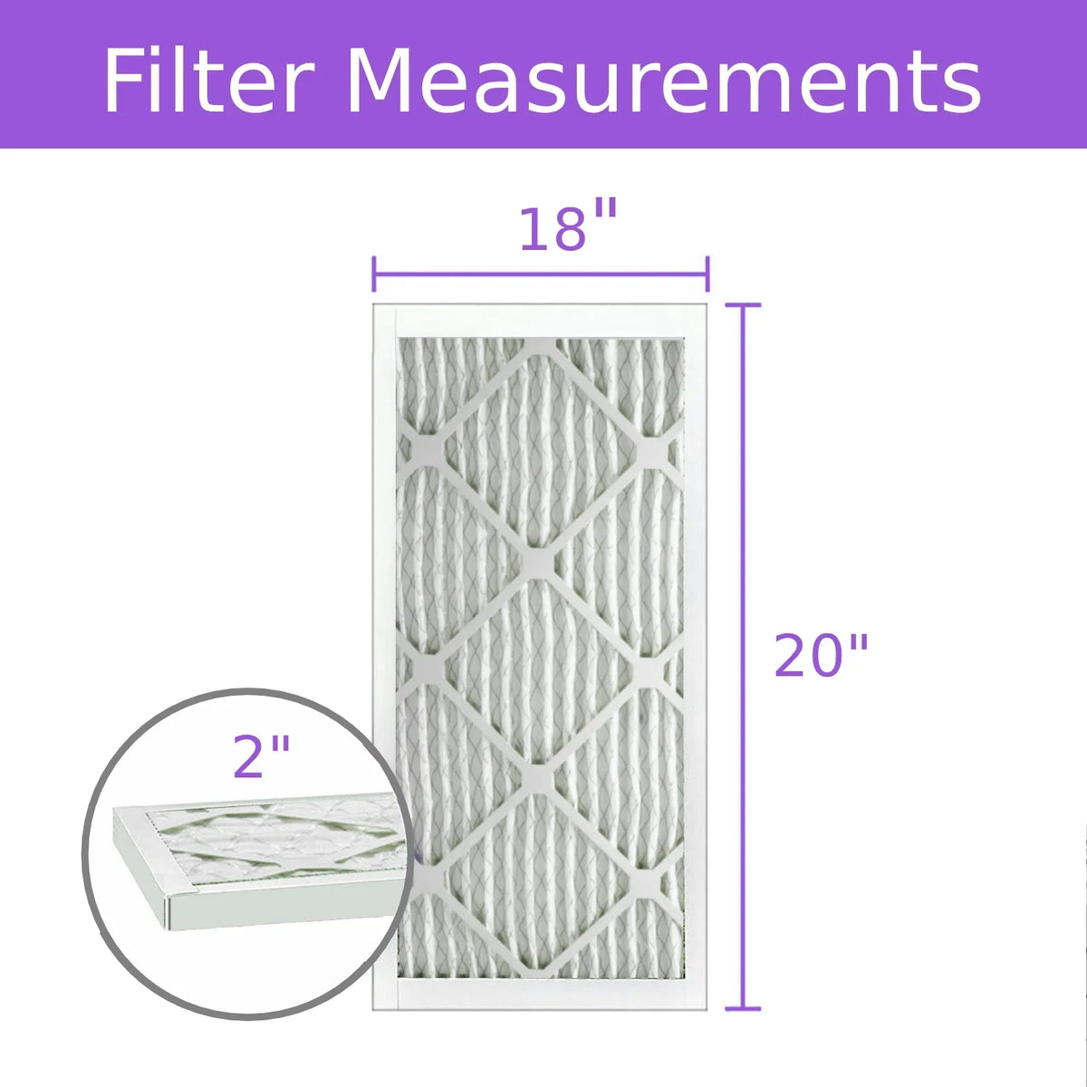 Filter, 18x20x2, DMK80 Extended MERV Purolator Air (6 Mechanical 8, Pleated Surface Pack)