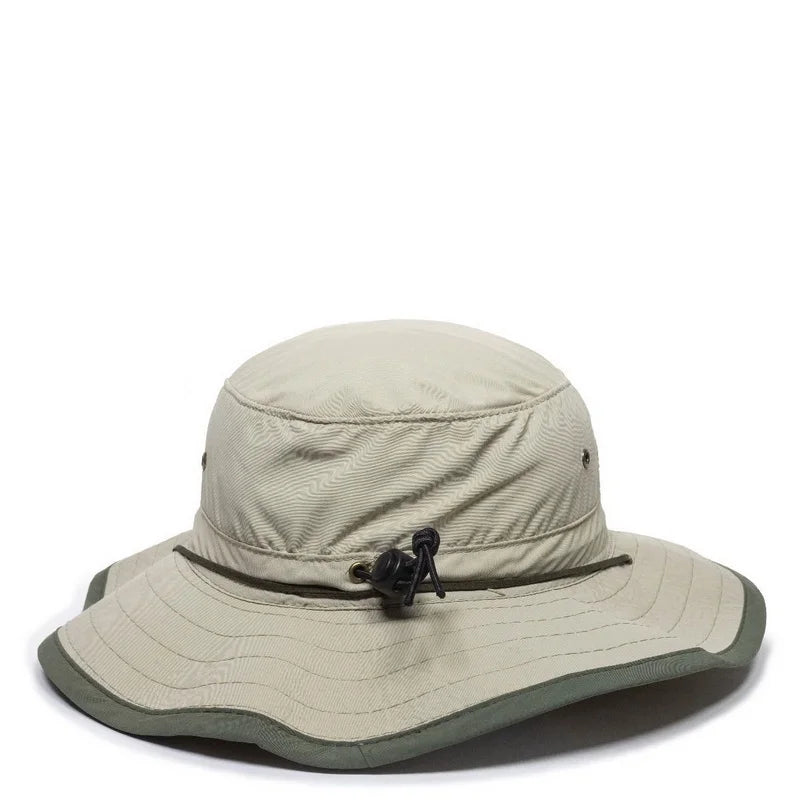 exterior Sunblock Cap Khaki Chin Cord Leather Hat BH-600 Explorer
