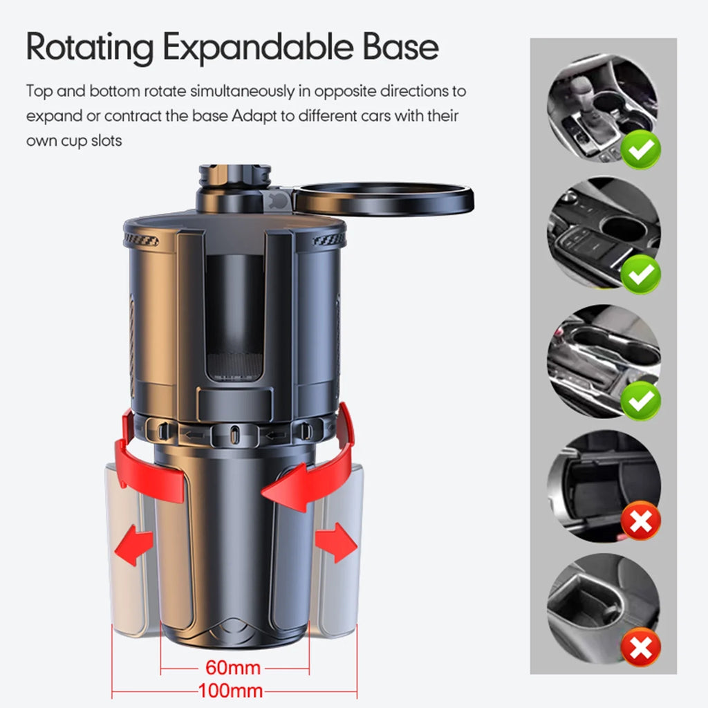 Expander, Multifunctional Car Holder, Traveling Dual Cup and Ridesharing with Holder Adjustable Tray Phone Holders Drink for Snack Car Anself Convenient
