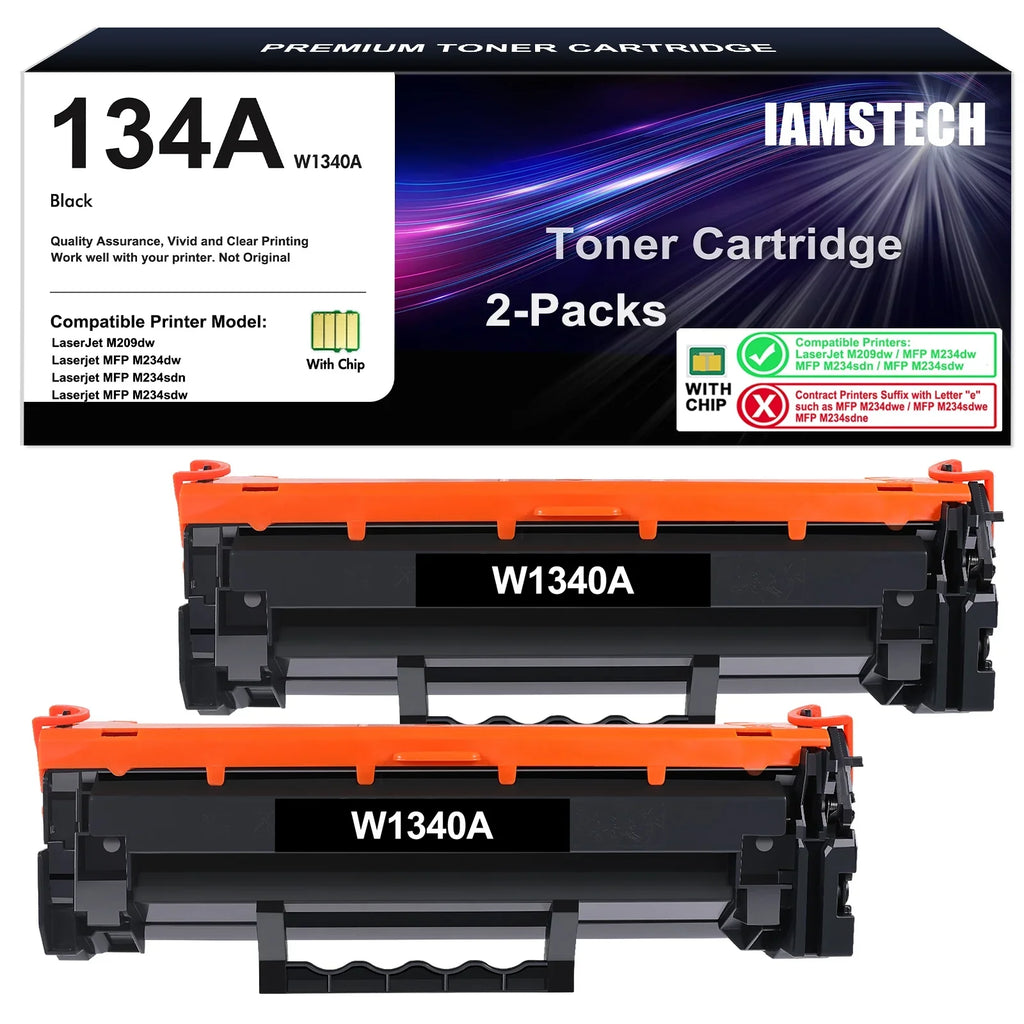Cartridge Ink Toner M209dw Chip) (Black, M234sdn (with Toner 134A Printer for 134X M234dw 134A M234sdw LaserJet 2-Pack) for Fits W1340A W1340X 134X