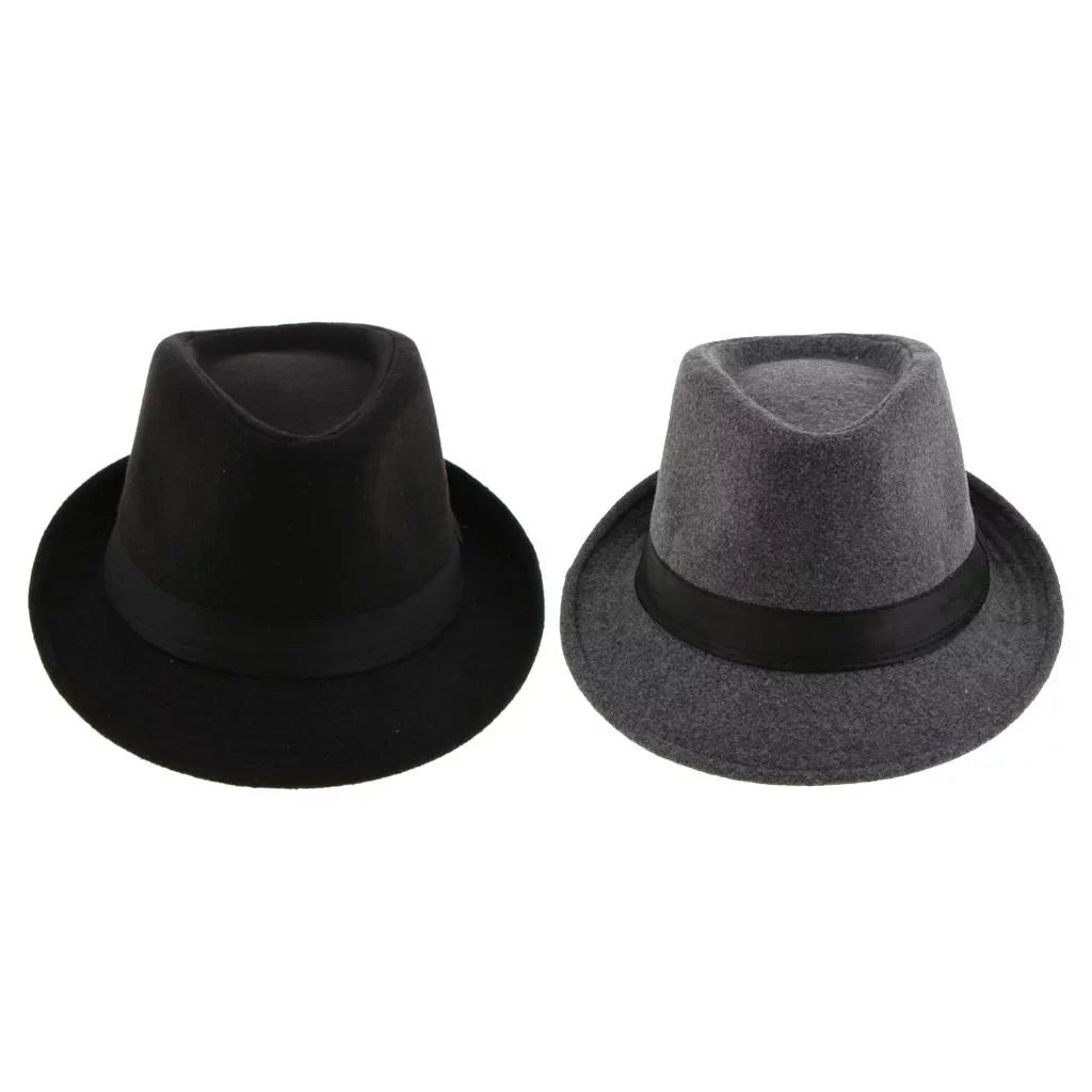 Cap Size Structured Bowler Retro , 2Pack Hat Panama Manhattan Winter Fedora Segolike Hat ,