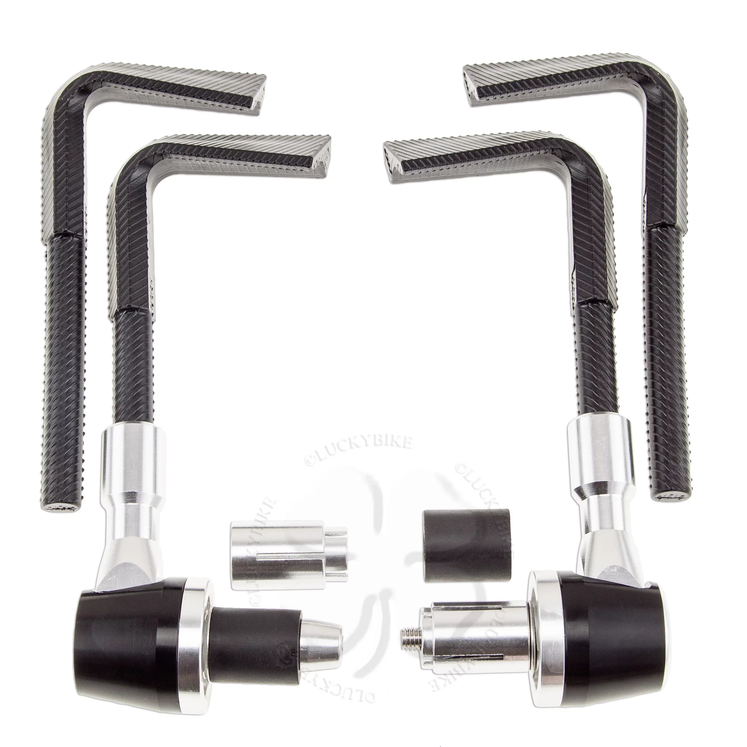 Lever Guard & Block 7/8" Universal Bar Race End Hand 6mm Silver