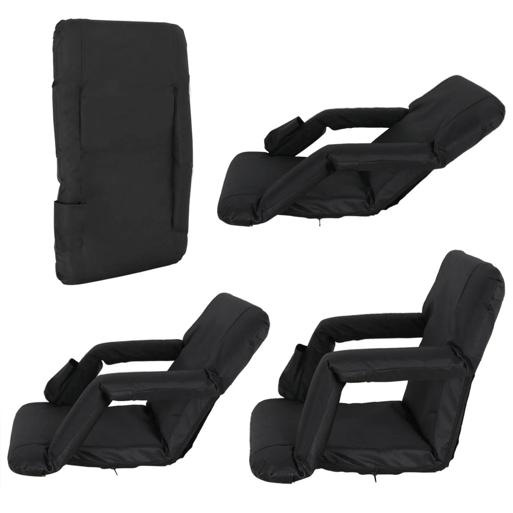 Chair for Black Portable Bleacher ZenSports Seat Reclining 6 2PCS Stadium Positions