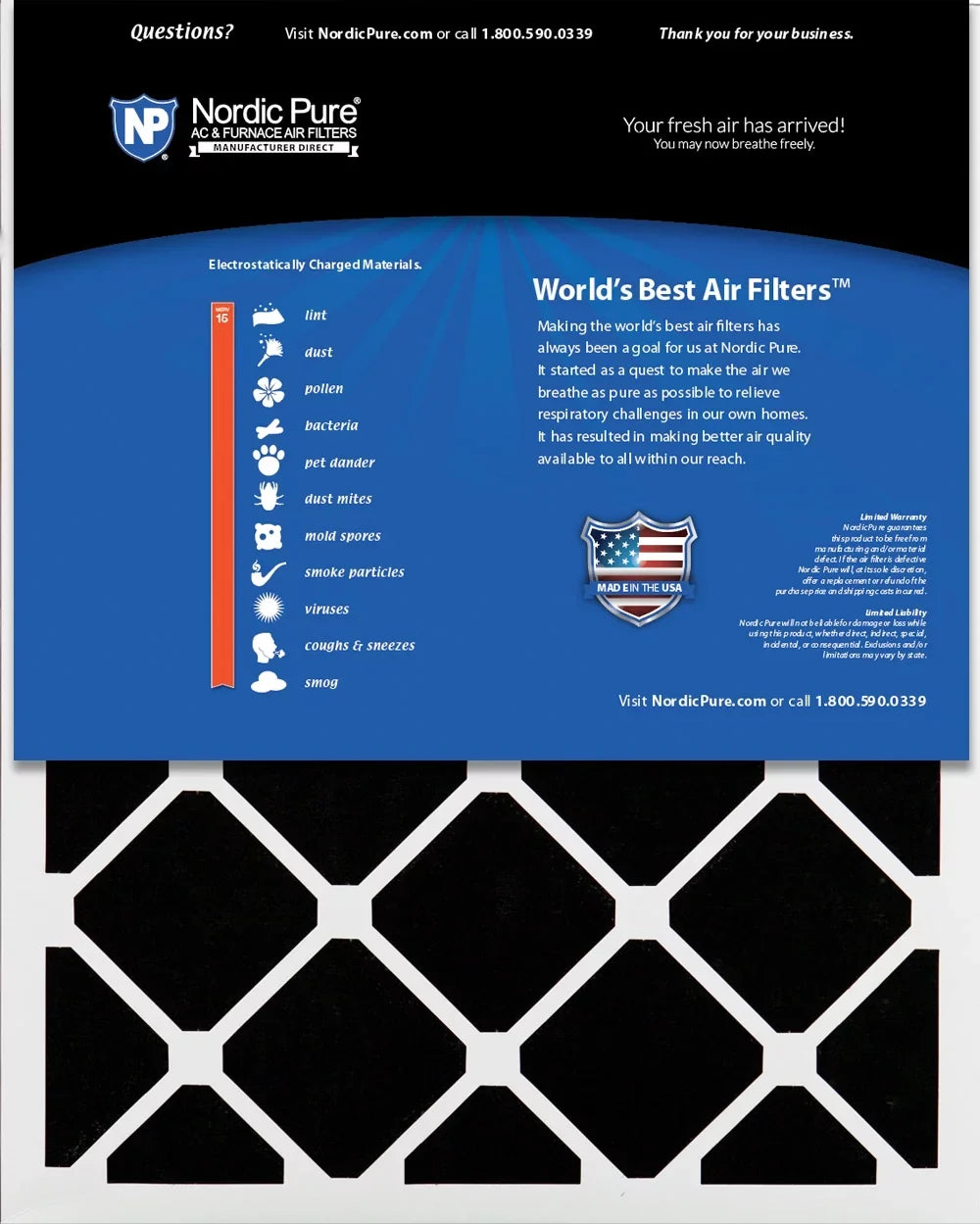 Filters 15 5/8) Nordic 20x24x4 MERV Air Carbon (3 1 Pleated Pack Plus Pure